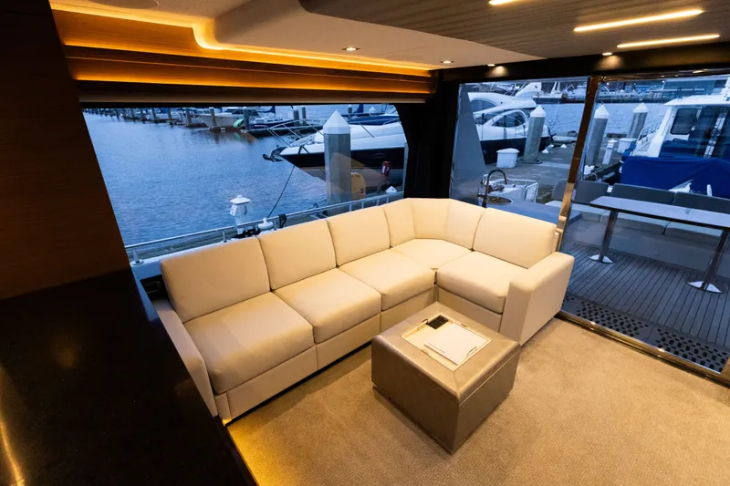 Slide: The Image of Luxurious interior of Ocean Alexander Evolution yacht, 2017 model. - 9