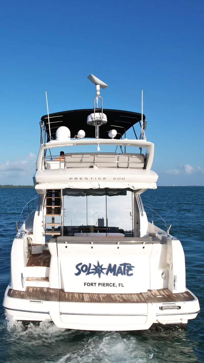 Slide: The Image of 2013 Prestige 50 Flybridge yacht "Sol Mate" cruising in Fort Pierce, FL waters. - 24