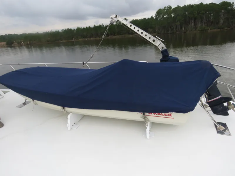 Slide: The Image of Covered boat on DeFever 49 Pilothouse, year 1987. - 11