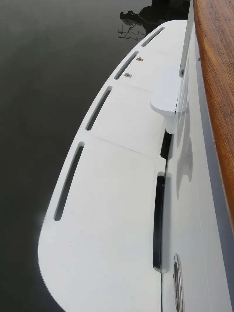 Slide: The Image of DeFever 49 Pilothouse 1987, view of boat's swim platform. - 17