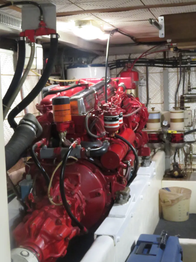 Slide: The Image of Engine room of 1987 DeFever 49 Pilothouse. - 41