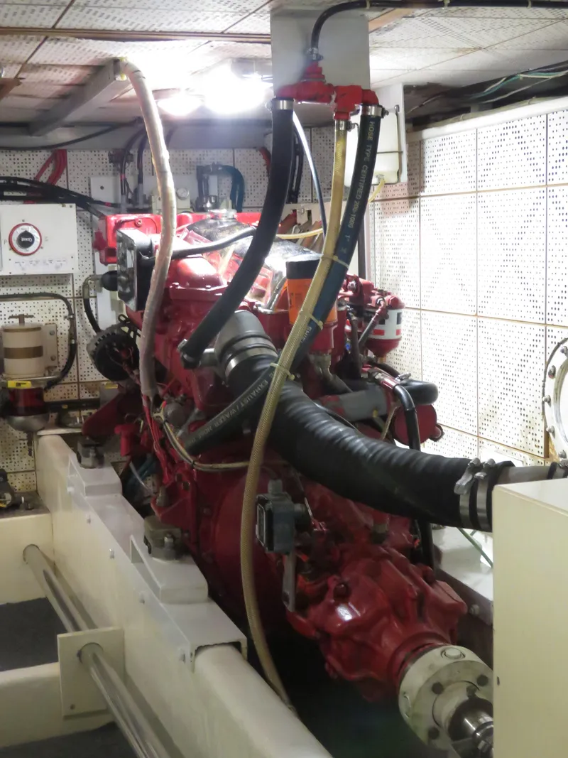 Slide: The Image of Engine room of 1987 DeFever 49 Pilothouse. - 42
