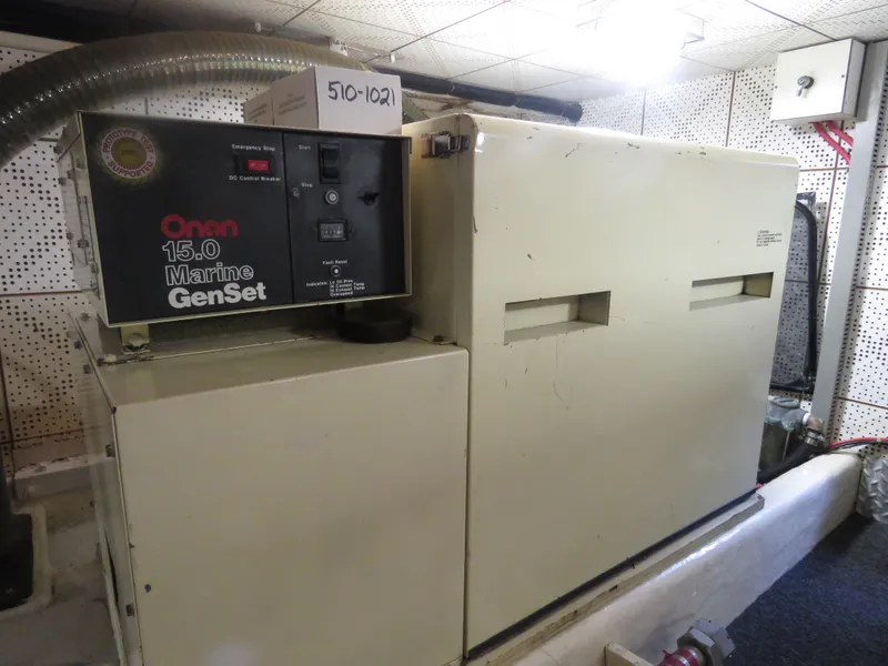 Slide: The Image of Onan 15.0 Marine GenSet in 1987 DeFever 49 Pilothouse. - 44