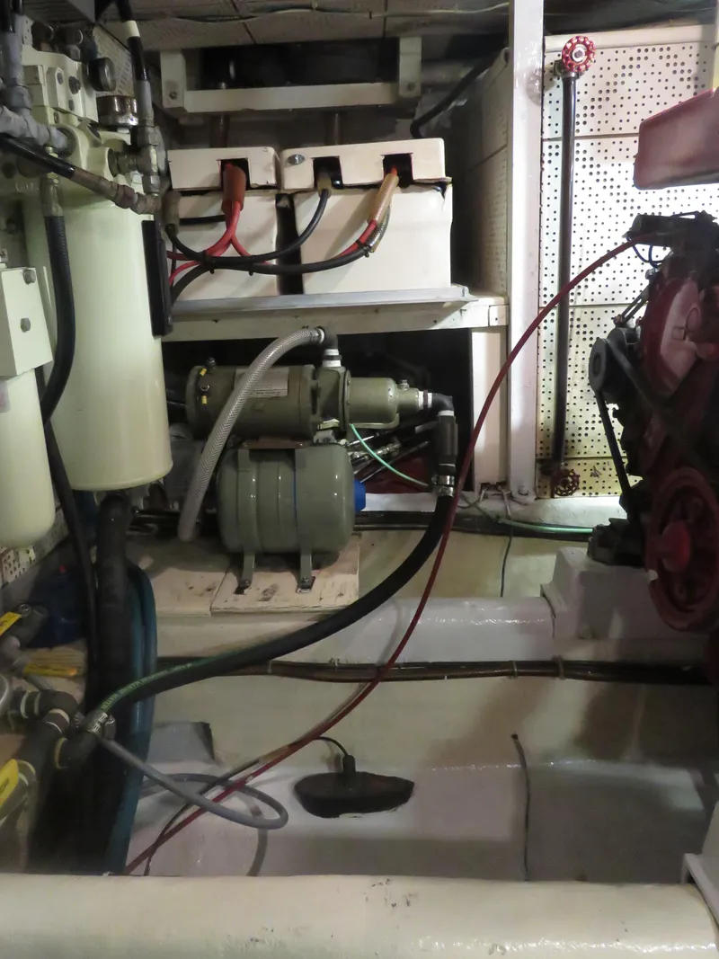 Slide: The Image of Engine room of 1987 DeFever 49 Pilothouse yacht. - 45