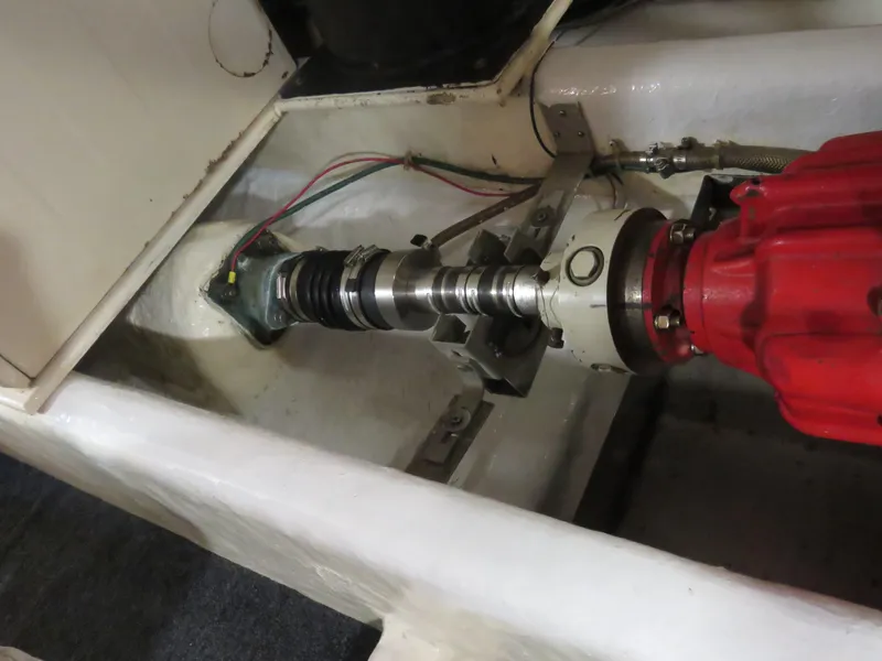 Slide: The Image of Drive shaft of a 1987 DeFever 49 Pilothouse yacht. - 48