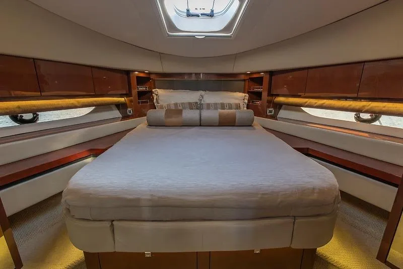 Slide: The Image of Luxurious bedroom interior of 2016 Sea Ray 510 Fly yacht with elegant design. - 17