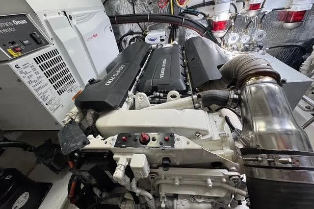Slide: The Image of Engine room of 2019 Cruisers Yachts 50 Cantius with visible components and machinery. - 31
