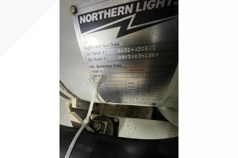 Slide: The Image of Northern Lights generator label on a 1999 Viking 60 CPMY yacht. - 139
