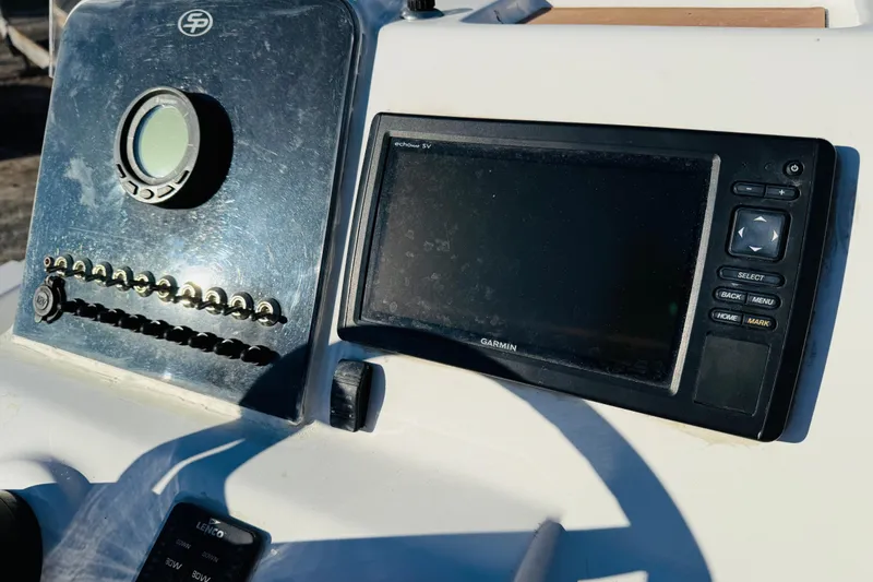 Slide: The Image of 2017 Sea Pro 208 Bay boat dashboard with Garmin navigation system. - 5