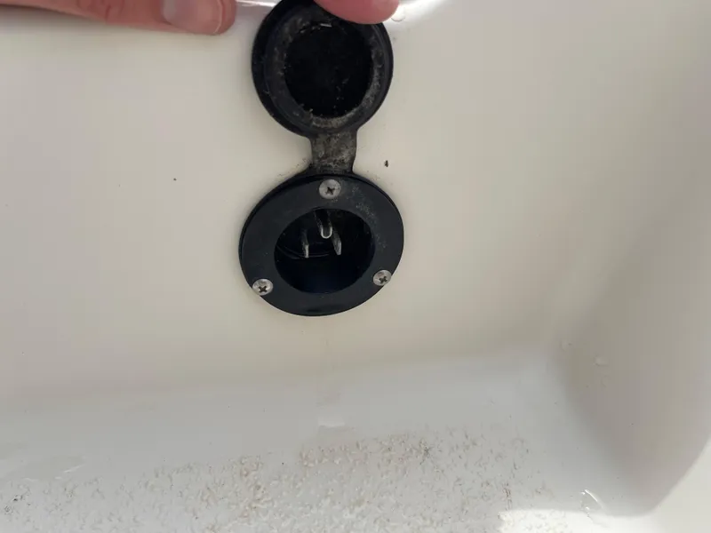 Slide: The Image of Close-up of a boat component on a 2014 Carolina Skiff 218 DLV. - 39