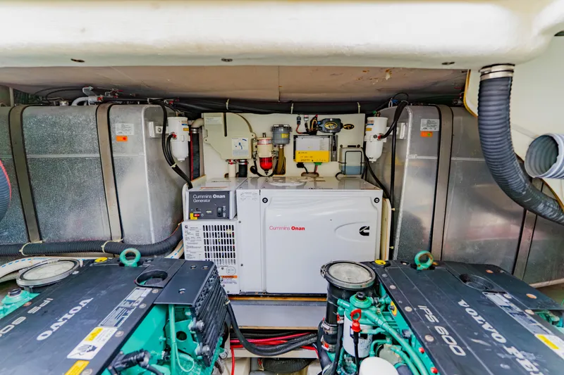 Slide: The Image of Engine room of 2015 Monte Carlo MC5 yacht with Cummins Onan generator and Volvo engines. - 63