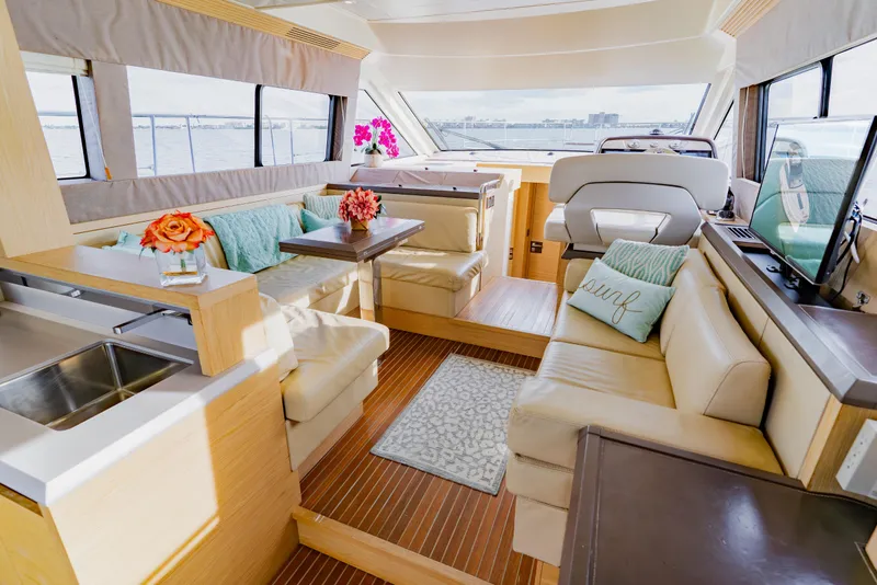 Slide: The Image of Luxurious interior of 2015 Monte Carlo MC5 yacht with elegant seating and decor. - 17
