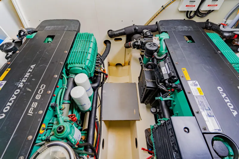 Slide: The Image of Engine room of 2015 Monte Carlo MC5 with dual Volvo Penta IPS 600 engines. - 66