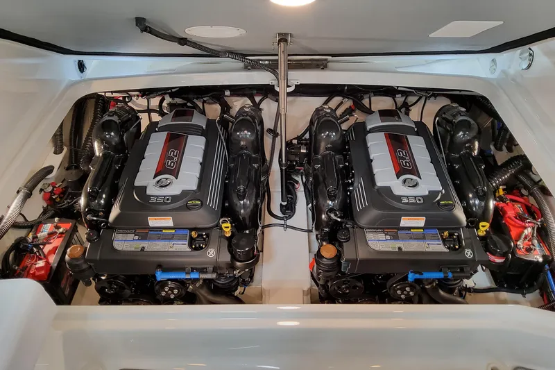 Slide: The Image of Engine compartment of 2026 Formula 310 Bowrider I/O with dual 6.2L engines. - 64