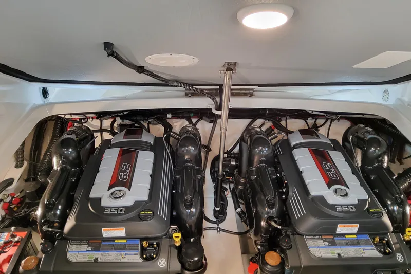 Slide: The Image of Twin Mercury 6.2L engines in 2026 Formula 310 Bowrider I/O boat. - 68