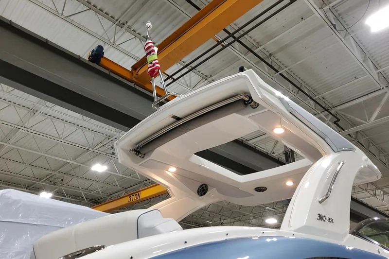 Slide: The Image of 2026 Formula 310 Bowrider OB in a factory setting, showcasing sleek design and modern features. - 4