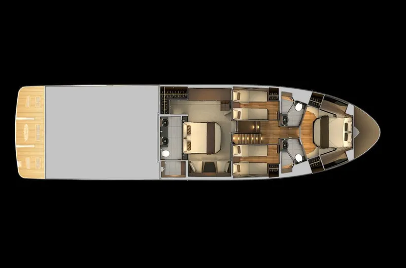 Slide: The Image of Manufacturer Provided Image: Top view layout of 2016 Sea Ray L650 yacht interior. - 10