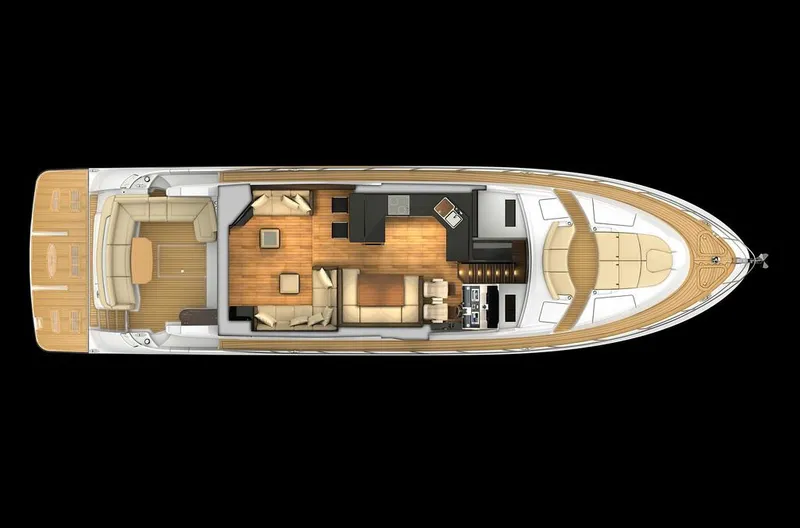 Slide: The Image of Manufacturer Provided Image: Top view of 2016 Sea Ray L650 yacht interior layout. - 8