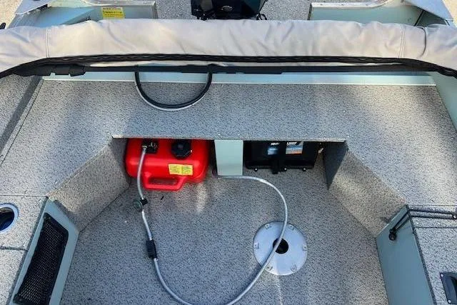 Slide: The Image of Interior of 2024 Starcraft Patriot 16 SC boat with fuel tank. - 4