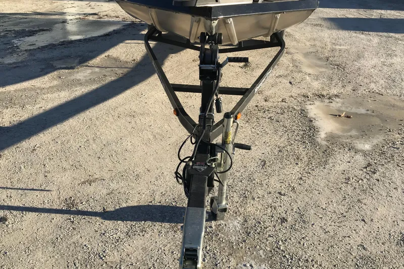 Slide: The Image of 2018 Ranger RT178 boat trailer on gravel surface, front view. - 6