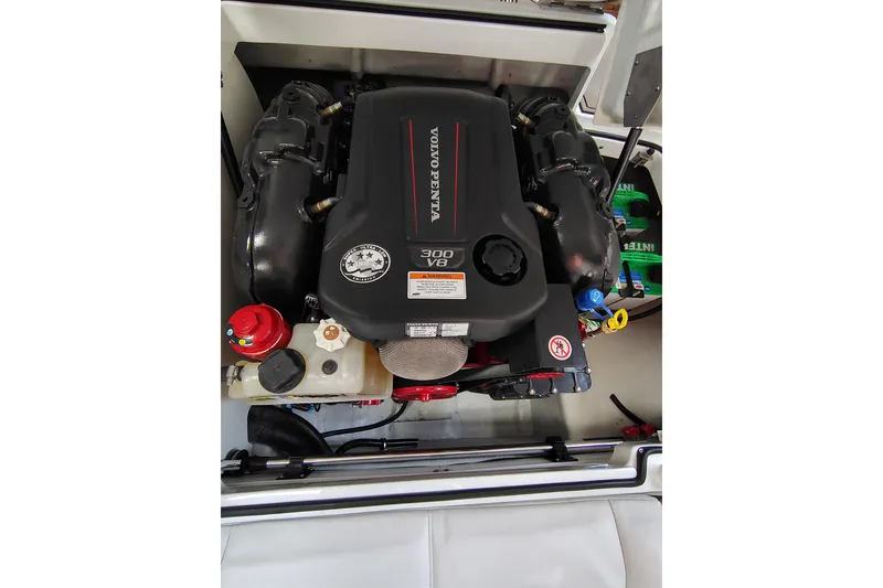 Slide: The Image of Volvo Penta 300 V8 engine in 2016 Cobalt 220 boat, detailed view. - 13