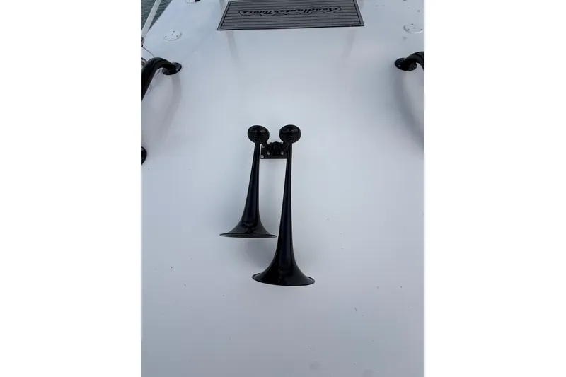 Slide: The Image of 2020 SeaHunter 41 CTS boat interior with luxurious seating and sleek design on the water. - 36