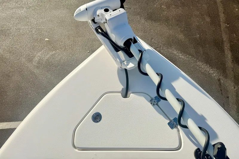 Slide: The Image of Bow of 2024 Key West 203 FS boat with mounted equipment. - 13