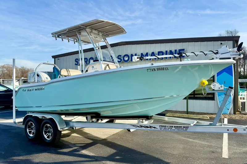 Slide: The Image of 2024 Key West 203 FS boat on trailer at Stroud & Son Marine. - 4