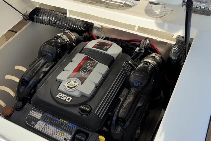 Slide: The Image of Engine compartment of 2024 Sea Ray SPX 230 boat. - 8