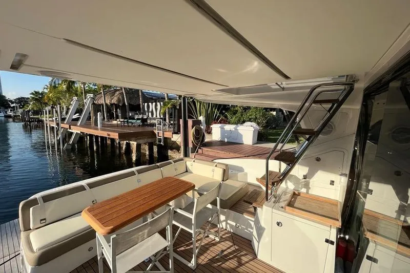 Slide: The Image of Luxury 2019 Schaefer 510 GT Pininfarina yacht cockpit looking aft. - 10