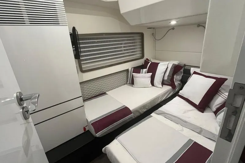 Slide: The Image of Luxury 2019 Schaefer 510 GT Pininfarina yacht guest stateroom bunks. - 17