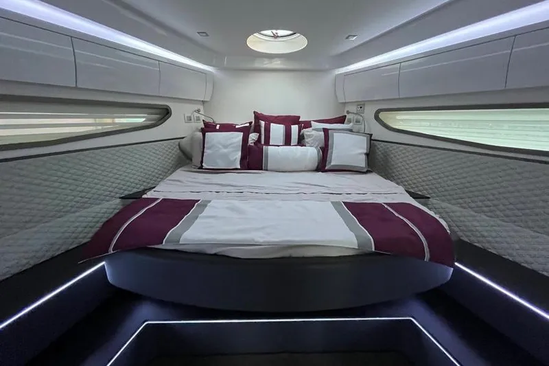 Slide: The Image of Luxury 2019 Schaefer 510 GT Pininfarina yacht forward stateroom. - 18