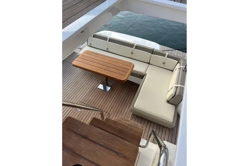 Slide: The Image of Luxury 2019 Schaefer 510 GT Pininfarina yacht cockpit from flybridge stairs.. - 31