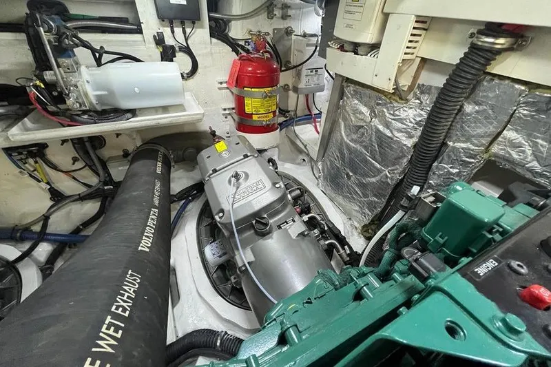 Slide: The Image of Engine room of 2019 Schaefer 510 GT Pininfarina yacht, port pod. - 50