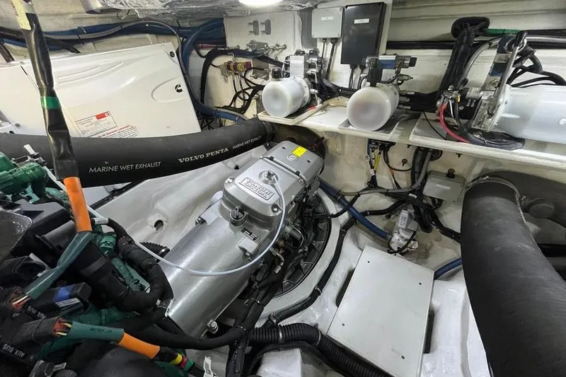 Slide: The Image of Engine room of 2019 Schaefer 510 GT Pininfarina yacht, starboard pod. - 51