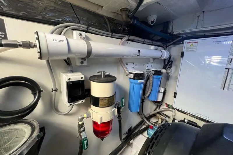 Slide: The Image of Engine room of 2019 Schaefer 510 GT Pininfarina yacht, water filter. - 52