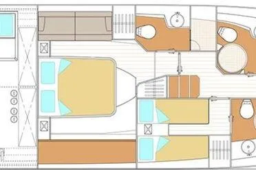Slide: The Image of Luxury 2019 Schaefer 510 GT Pininfarina yacht floor plan, featuring bedrooms and bathrooms. - 62