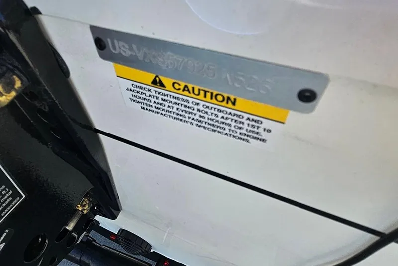 Slide: The Image of Caution label on 2026 Vexus Defender 189, emphasizing bolt tightness checks. - 25