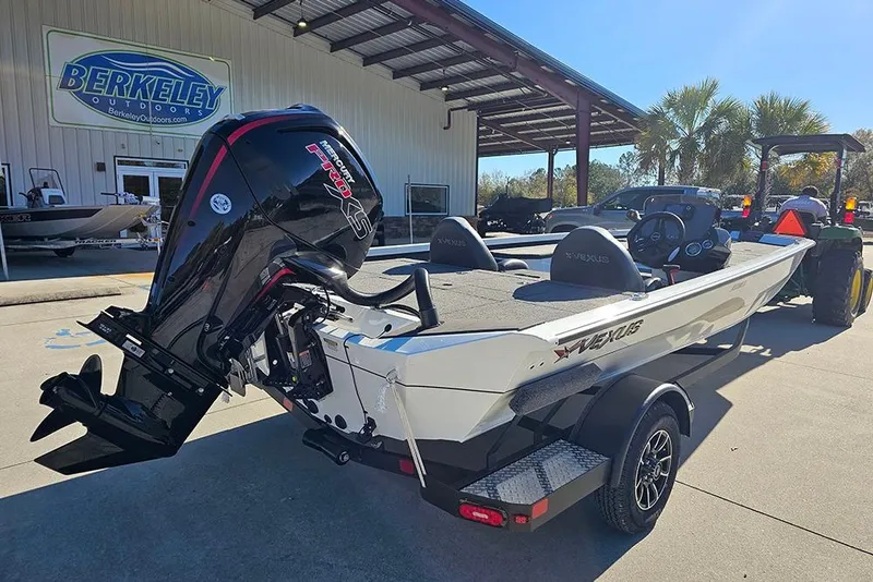 Slide: The Image of 2026 Vexus Defender 189 boat with powerful outboard motor at Berkeley Outdoors. - 3