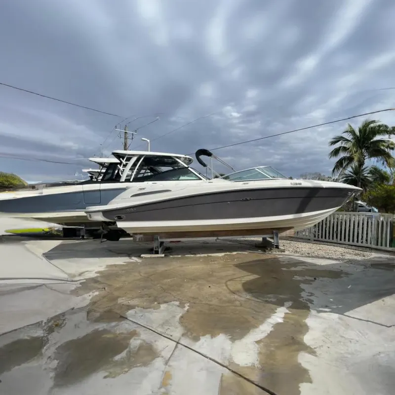 Slide: The Image of 2008 Sea Ray 270 SLX boat on a dry dock. - 5