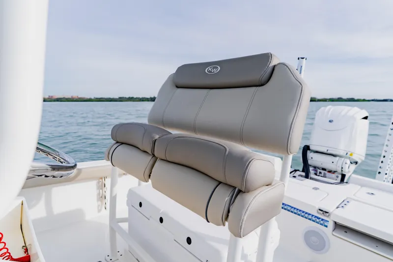 Slide: The Image of 2024 Key West 250 Bay Reef boat seat with ocean view. - 22