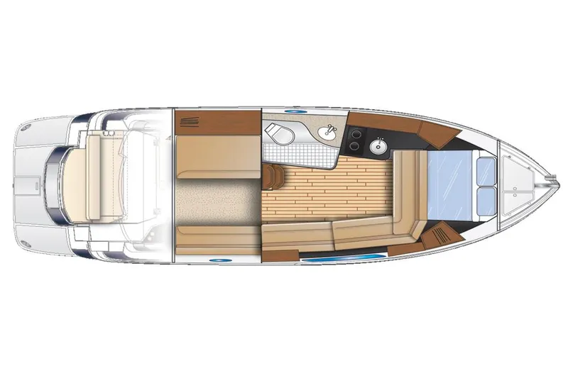 Slide: The Image of Manufacturer Provided Image: Top view layout of 2017 Regal 35 Sport Coupe boat interior. - 17
