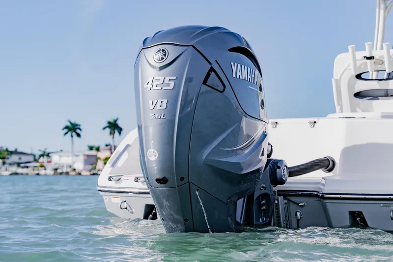 Slide: The Image of 2023 Pathfinder 2700 Open with Yamaha 425 V8 engine on water. - 5