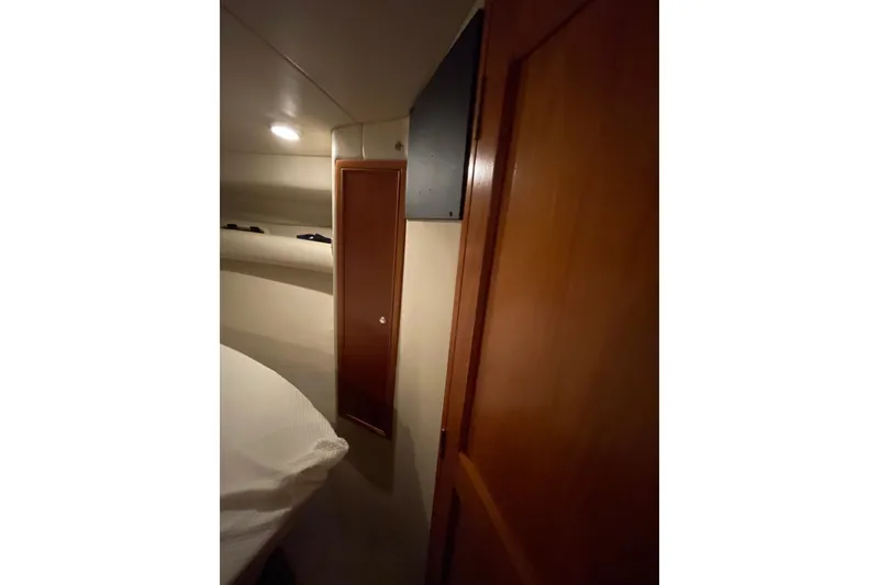 Slide: The Image of Clarion audio system in 2002 Riviera 34 Convertible boat interior. - 17