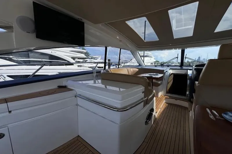 Slide: The Image of Interior of 2008 Princess V53 yacht with luxurious seating and modern design. - 20