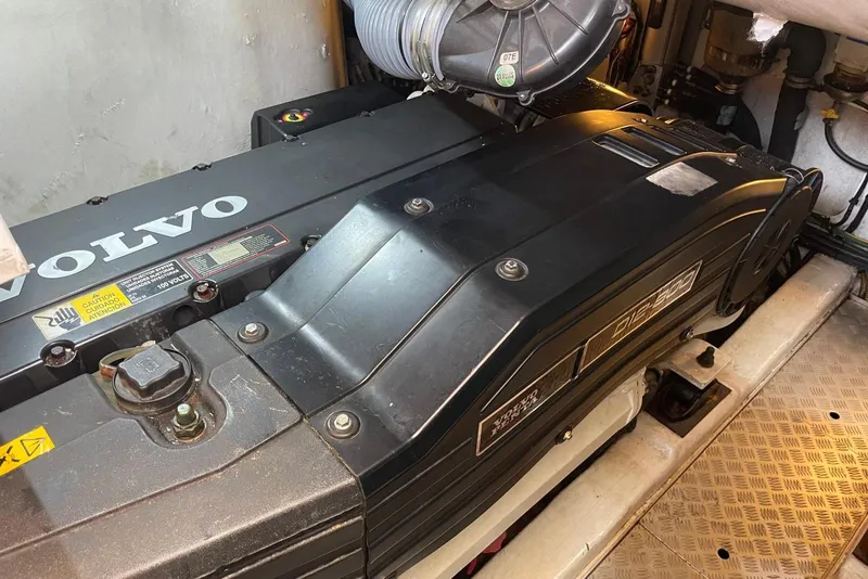 Slide: The Image of Volvo engine in 2008 Princess V53 yacht, showcasing powerful marine engineering. - 41