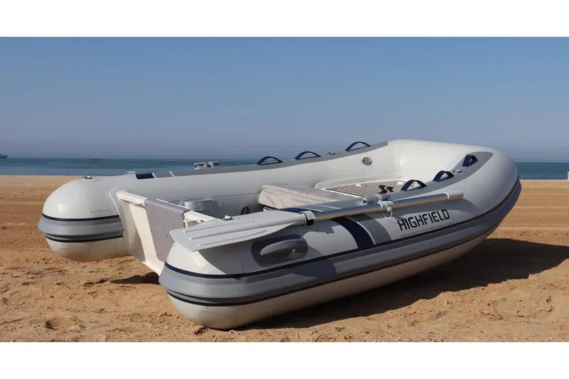 Slide: The Image of Manufacturer Provided Image: 2025 Highfield Classic 260 inflatable boat on sandy beach. - 3