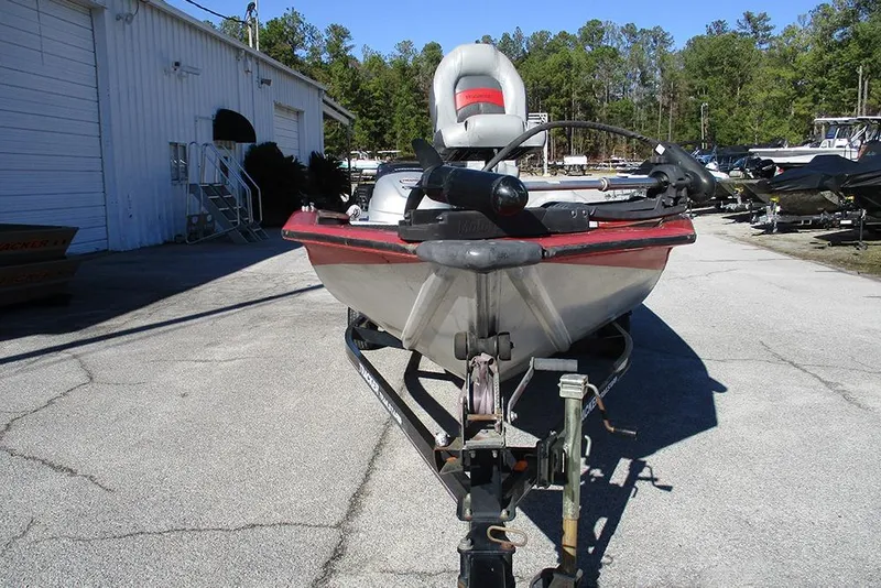 Slide: The Image of 2007 Tracker Pro Team 190 TX boat on trailer in outdoor storage area. - 6