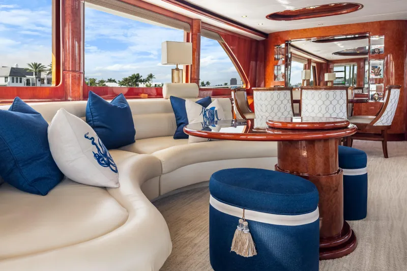 Slide: The Image of Luxurious interior of 2005 Ocean Alexander 80 Motoryacht with elegant seating and decor. - 14