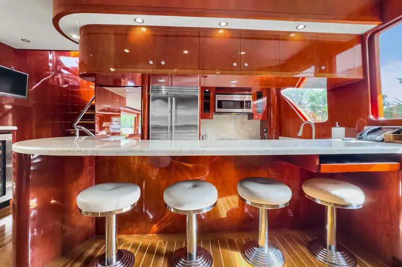 Slide: The Image of Luxurious kitchen interior of 2005 Ocean Alexander 80 Motoryacht with modern amenities. - 29